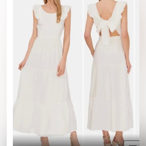 CeCe Women’s Sleeveless ruffle maxi dress Sz XL - Picture 3 of 9